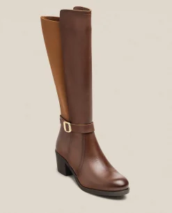 Mujer Yokono Botas|Bota De Tacón LILLE-015 Marrón