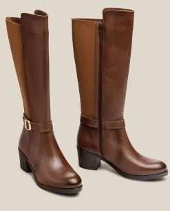 Mujer Yokono Botas|Bota De Tacón LILLE-015 Marrón