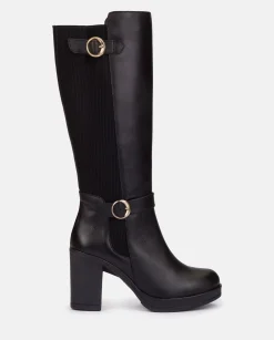 Mujer Yokono Botas|Bota De Tacón PILSEN-001 NEGRO