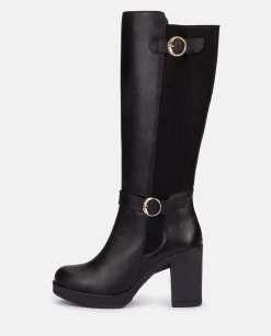 Mujer Yokono Botas|Bota De Tacón PILSEN-001 NEGRO