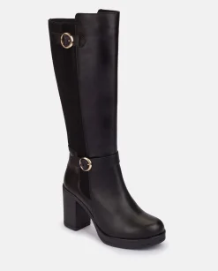 Mujer Yokono Botas|Bota De Tacón PILSEN-001 NEGRO