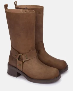 Mujer Yokono Botas|Bota Plana SPA-003 MARRON