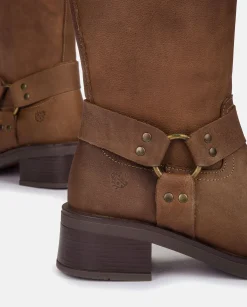 Mujer Yokono Botas|Bota Plana SPA-003 MARRON
