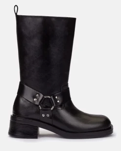 Mujer Yokono Botines|Botas|Bota Plana SPA-003 NEGRO