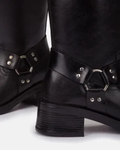 Mujer Yokono Botines|Botas|Bota Plana SPA-003 NEGRO