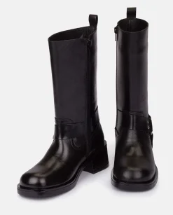 Mujer Yokono Botines|Botas|Bota Plana SPA-003 NEGRO