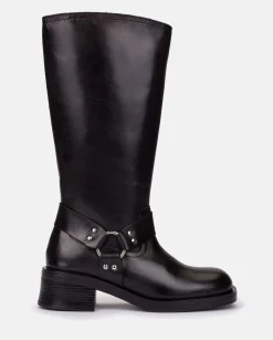 Mujer Yokono Botas|Bota Plana SPA-004 NEGRO