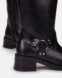 Mujer Yokono Botas|Bota Plana SPA-004 NEGRO