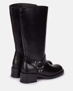 Mujer Yokono Botas|Bota Plana SPA-004 NEGRO