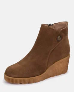 Mujer Yokono Botines|Botín De Cuña MADONA-003 MARRON