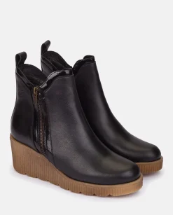 Mujer Yokono Botines|Botín De Cuña MADONA-002 NEGRO