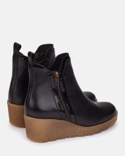 Mujer Yokono Botines|Botín De Cuña MADONA-002 NEGRO