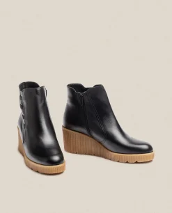 Mujer Yokono Botines|Botín De Cuña MADONA-006 Negro