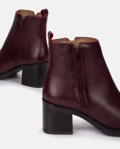 Mujer Yokono Botines|Botín De Tacón LANDAS-002 BURDEOS
