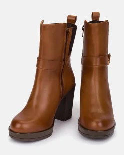 Mujer Yokono Botines|Botín De Tacón PILSEN-003 CUERO