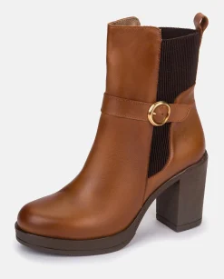 Mujer Yokono Botines|Botín De Tacón PILSEN-003 CUERO