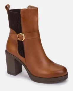 Mujer Yokono Botines|Botín De Tacón PILSEN-003 CUERO