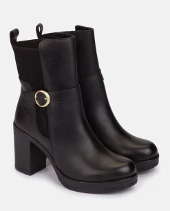 Mujer Yokono Botines|Botín De Tacón PILSEN-003 NEGRO