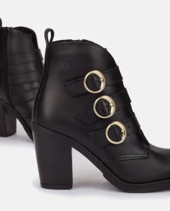 Mujer Yokono Botines|Botín De Tacón Tours 005 Negro