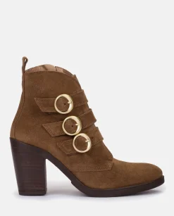 Mujer Yokono Botines|Botín De Tacón TOURS-005 Marrón