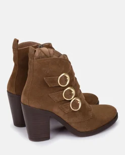 Mujer Yokono Botines|Botín De Tacón TOURS-005 Marrón