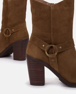 Mujer Yokono Botines|Botín De Tacón TOURS-008 MARRON