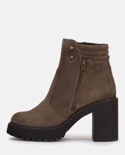 Mujer Yokono Botines|Botín De Tacón TUNA-002 MARRON