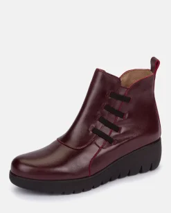 Mujer Yokono Botines|Botín Plano Atenas 033 Burdeos