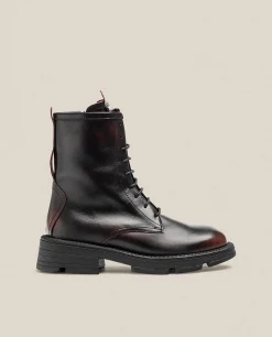 Mujer Yokono Botines|Botín Plano ELZE-003 Burdeos