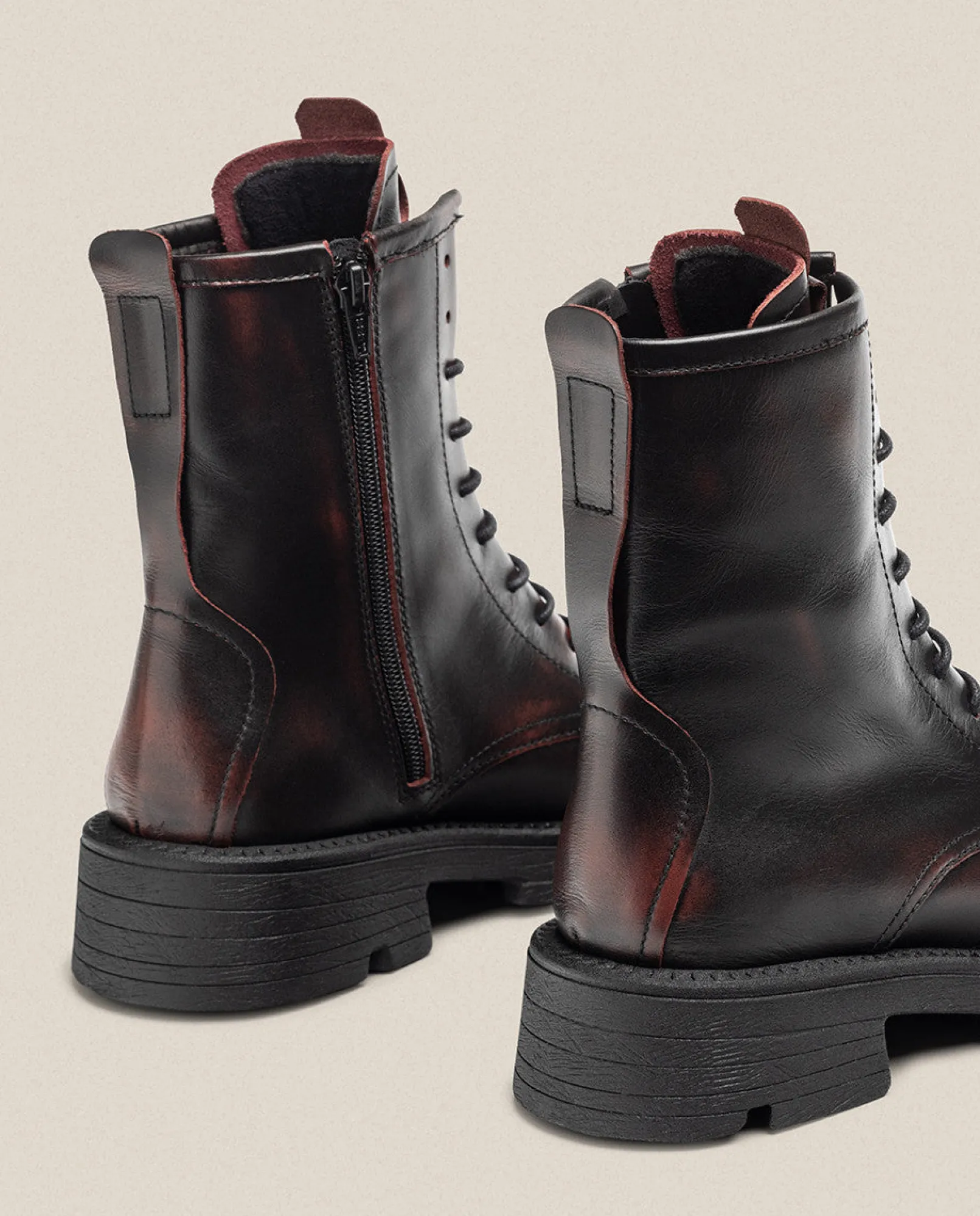 Mujer Yokono Botines|Botín Plano ELZE-003 Burdeos