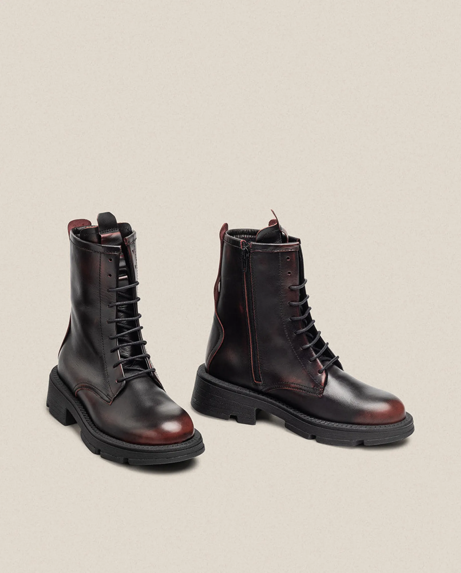 Mujer Yokono Botines|Botín Plano ELZE-003 Burdeos