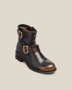 Mujer Yokono Botines|Botín Plano MONS-006 Marrón