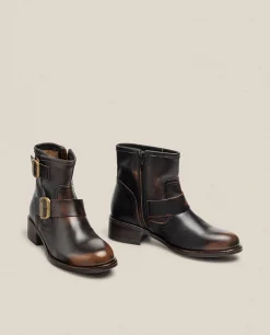 Mujer Yokono Botines|Botín Plano MONS-006 Marrón
