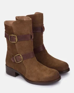 Mujer Yokono Botines|Botín Plano MONS-003 MARRON