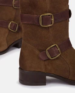 Mujer Yokono Botines|Botín Plano MONS-003 MARRON