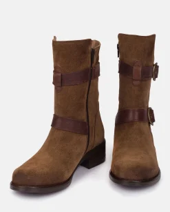 Mujer Yokono Botines|Botín Plano MONS-003 MARRON