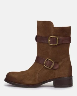 Mujer Yokono Botines|Botín Plano MONS-003 MARRON