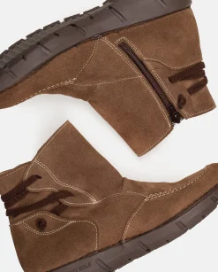 Mujer Yokono Botines|Botín Plano OLBA-001 MARRON