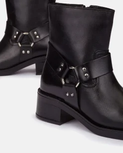 Mujer Yokono Botines|Botín Plano SPA-005 NEGRO