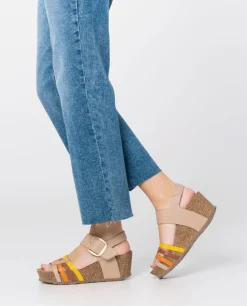 Mujer Yokono Sandalias De Cuña|Sandalia Cuña Bari 304 Beige