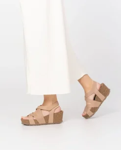 Mujer Yokono Sandalias De Cuña|Sandalia Cuña Bari 303 Beige
