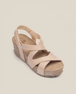 Mujer Yokono Sandalias De Cuña|Sandalia Cuña Bari 303 Beige