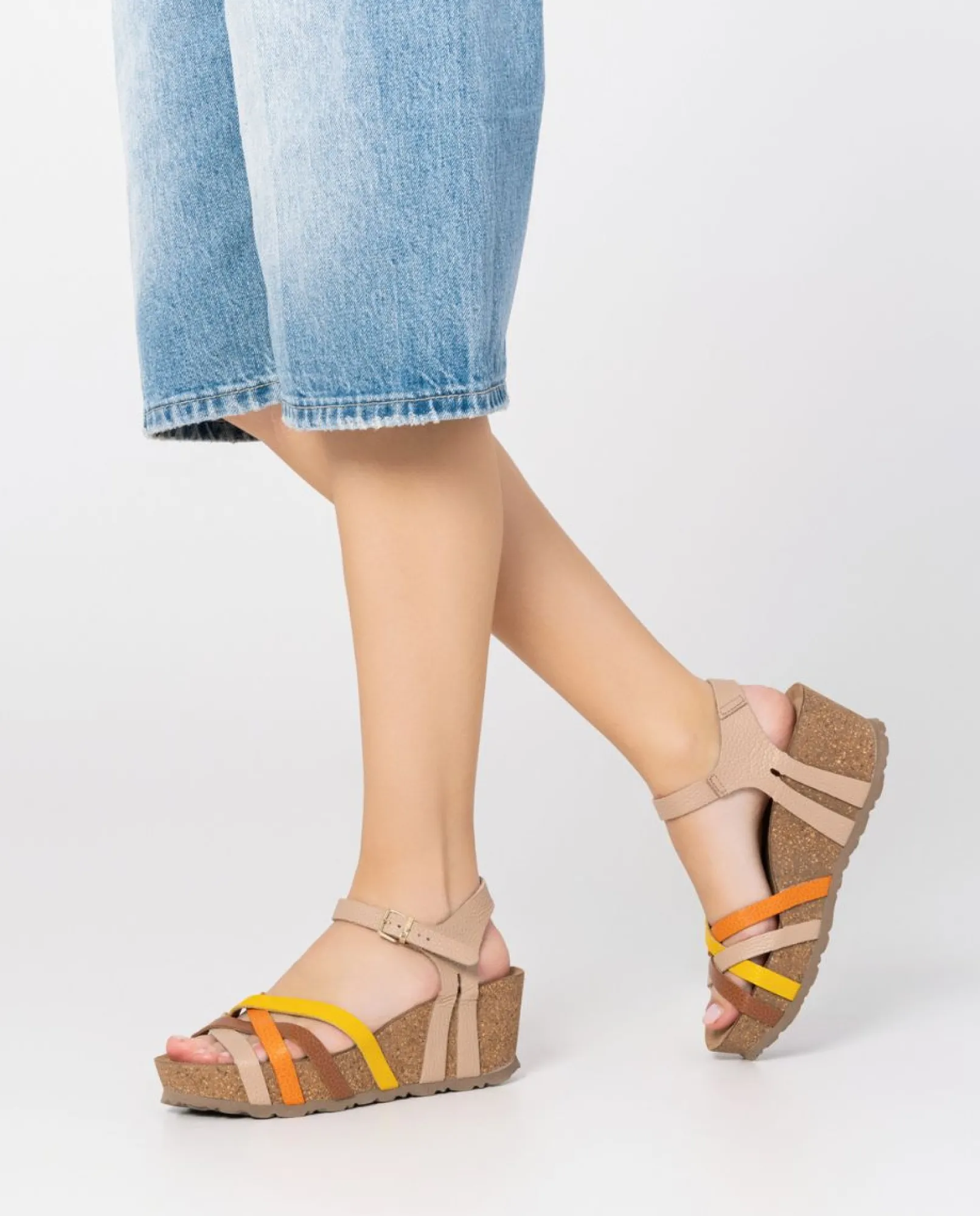 Mujer Yokono Sandalias De Cuña|Sandalia Cuña Bari 302 Beige
