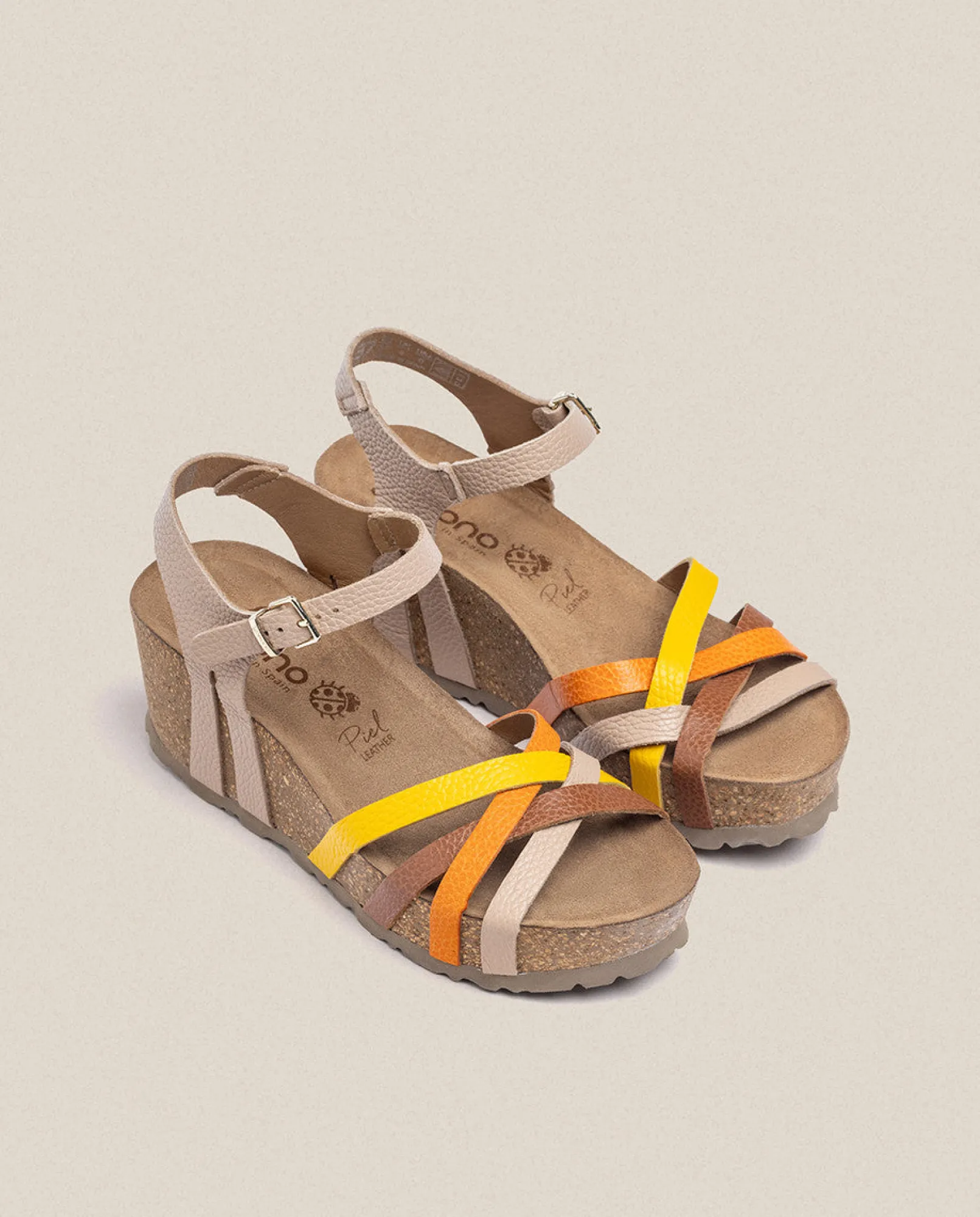 Mujer Yokono Sandalias De Cuña|Sandalia Cuña Bari 302 Beige