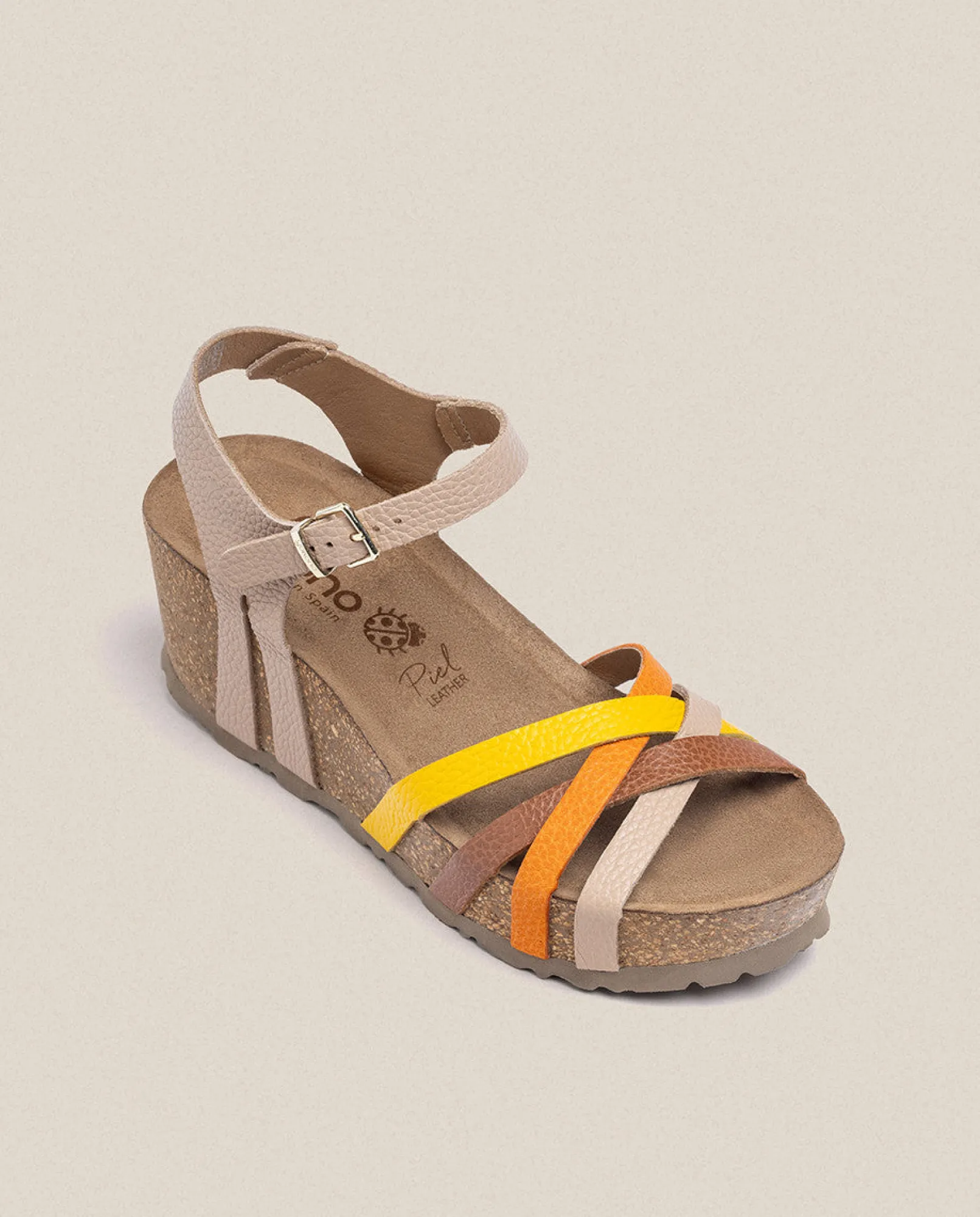 Mujer Yokono Sandalias De Cuña|Sandalia Cuña Bari 302 Beige