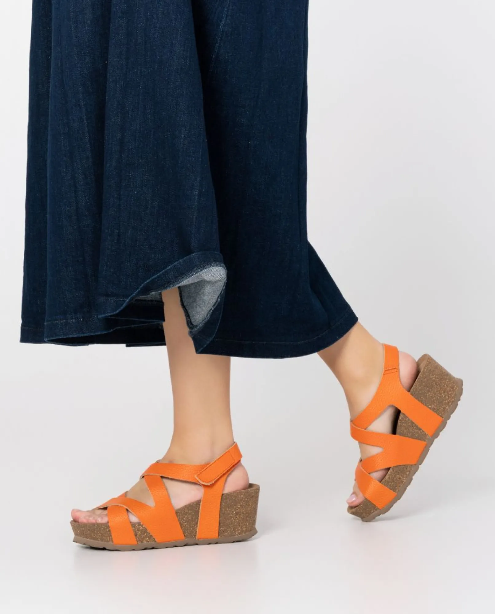 Mujer Yokono Sandalias De Cuña|Sandalia Cuña Bari 303 Naranja