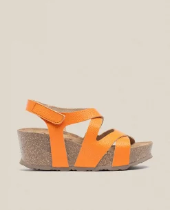 Mujer Yokono Sandalias De Cuña|Sandalia Cuña Bari 303 Naranja