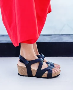 Mujer Yokono Sandalias De Cuña|Sandalia Cuña Bari 303 Negro