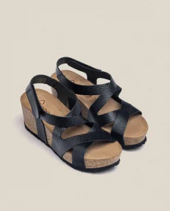 Mujer Yokono Sandalias De Cuña|Sandalia Cuña Bari 303 Negro