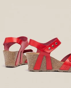 Mujer Yokono Sandalias De Cuña|Sandalia Cuña Cadiz 303 Rojo